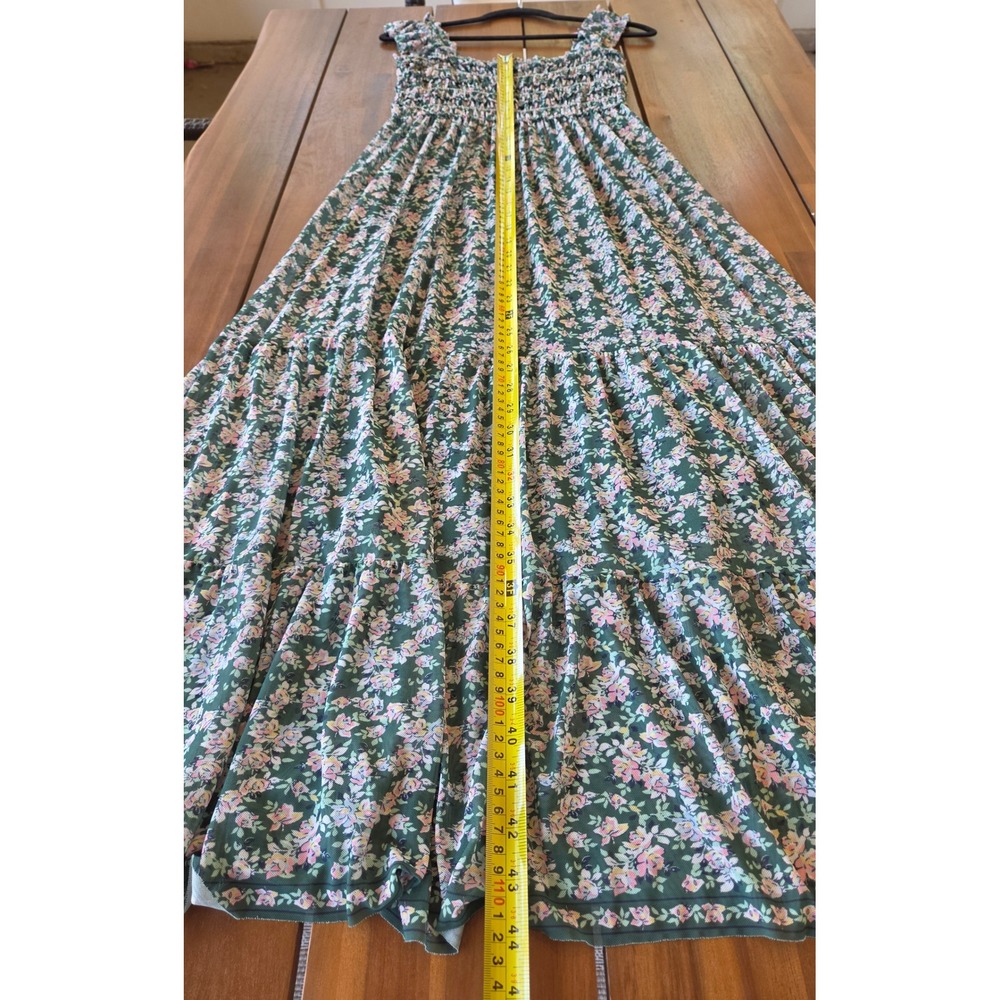 Max Studio London Floral Smocked Maxi Dress M Cottage Peasant Fairy Boho Garden - Picture 7 of 7